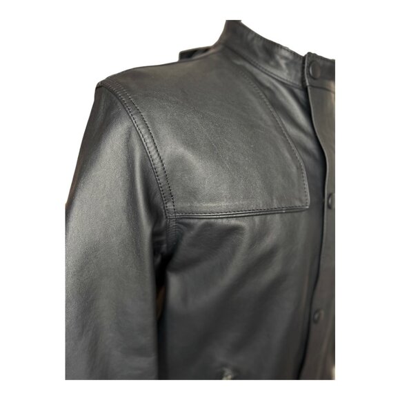New Authentic Belstaff Black Leather Café Racer Hardmead Blouson Size L Jacket - Picture 4 of 13